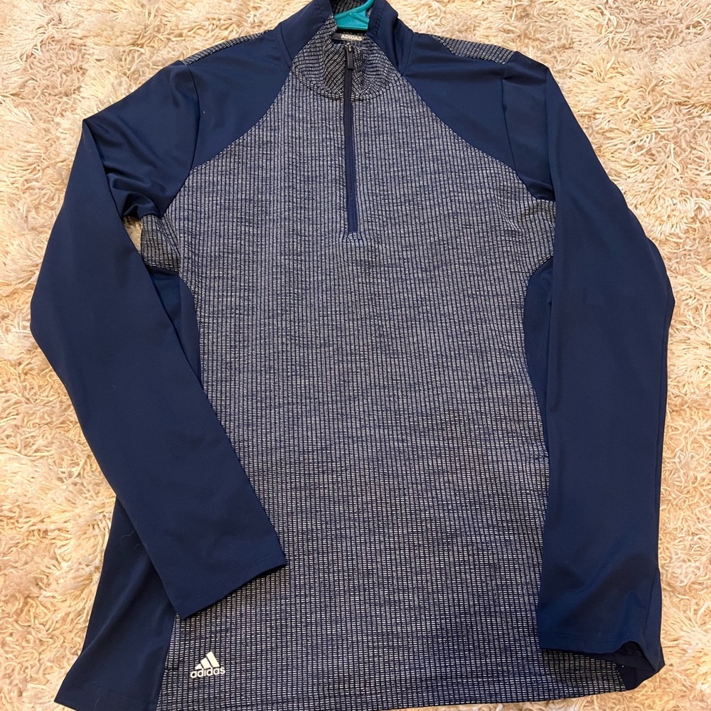 Adidas Navy and Gray Long Sleeve Pullover